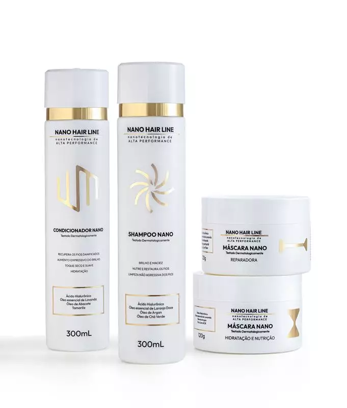 KIT 4  PRODUTOS NANO HAIR LINE